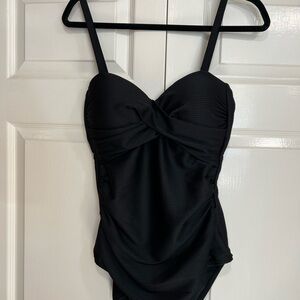 White Birch Womens Black One Piece SwimSuit Size Large (8-10) NWOT